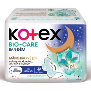 Kotex Biocare 나이트용 울트라 슬림 날개형 생리대 32cm 7매입