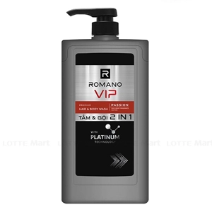 Dầu Tắm Và Gội Romano 2 Trong 1 Nước Hoa Cao Cấp Vip Passion Chai 650G