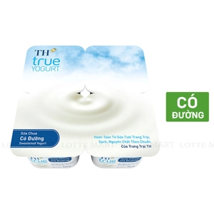 Lốc 4 Hũ Sữa Chua Ăn TH True Yogurt Có Đường 100g