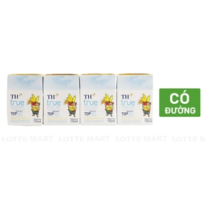 Lốc 4 Hộp Sữa Chua Uống Tiệt Trùng Topkid Hương Dâu Chuối 110ml