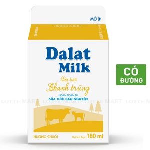 Dalat Milk 바나나향 저온살균 우유 180ml
