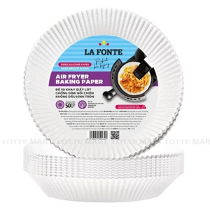 Giấy Lót Chống Dính Nồi Chiên Không Dầu Hình Tròn La Fonte 004329 Bộ 50 Khay