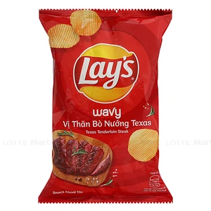 Snack Lay's Wavy Vị Bò Nướng Texas Gói 90G