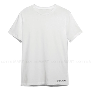 Basic Icon 남성용 화이트 반팔 티셔츠 사이즈 M-XXL 1
