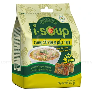 I-Soup NFC 인스턴트 동결 건조 고기 넣은 신 양배추 물냉이 국물 블럭 (13G x 6개)