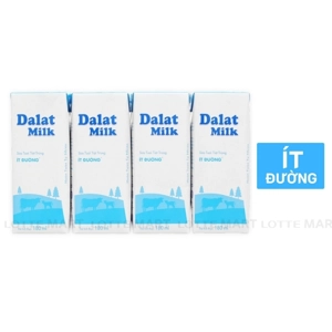 Lốc 4 Hộp Sữa Tươi Tiệt Trùng Dalatmilk Ít Đường 180ml
