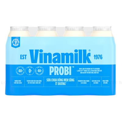 Sữa Chua Uống Vinamilk Probi Ít Đường Lốc 4 Chai 130ml