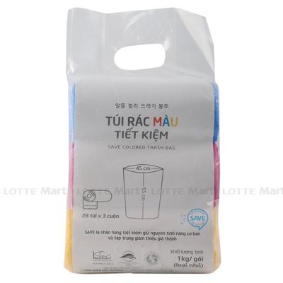 Túi Rác Màu Choice L Tiết Kiệm 28 Túi x 3 Cuộn 1kg (Giao Màu Ngẫu Nhiên)