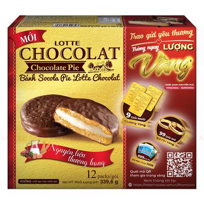 Bánh Lotte Chocolat Socola Pie 12 Cái Hộp 339.6g